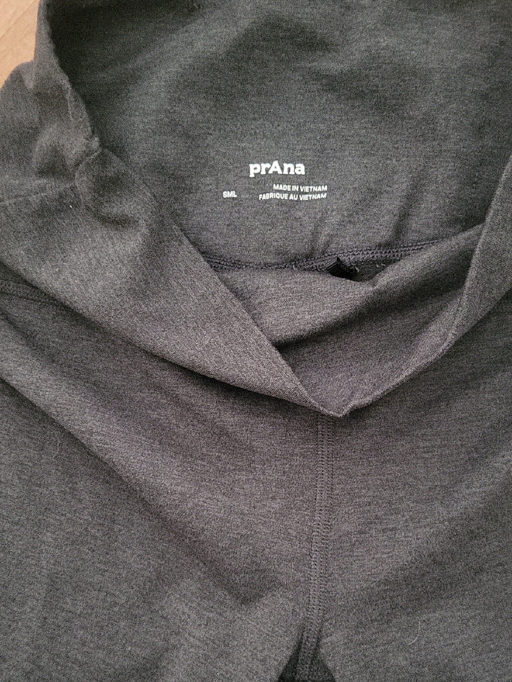 Prana Charcoal Gray Flare Tights with Subtle Texture